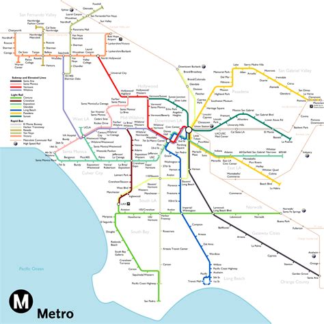 los angeles metro map.